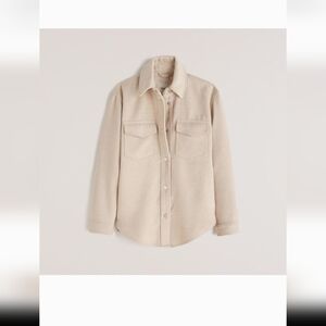 Abercrombie & Fitch Tan Button Down Vegan Suede Shirt